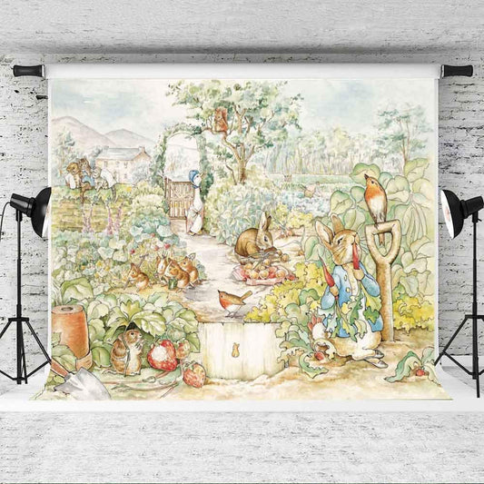 Classic Peter Rabbit Storybook Backdrop - 5x7 Feet - Ellie's Party Supply