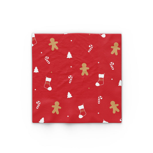 Classic Red Christmas Icon Napkins (Set of 16) - Ellie's Party Supply