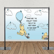 Classic Winnie the Pooh Backdrop - Blue and Yellow 5x7 Feet - Ellie's Party Supply