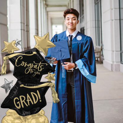 Congrats Grad Giant Standing Graduation Balloon 4+ Feet (51") - Ellie's Party Supply