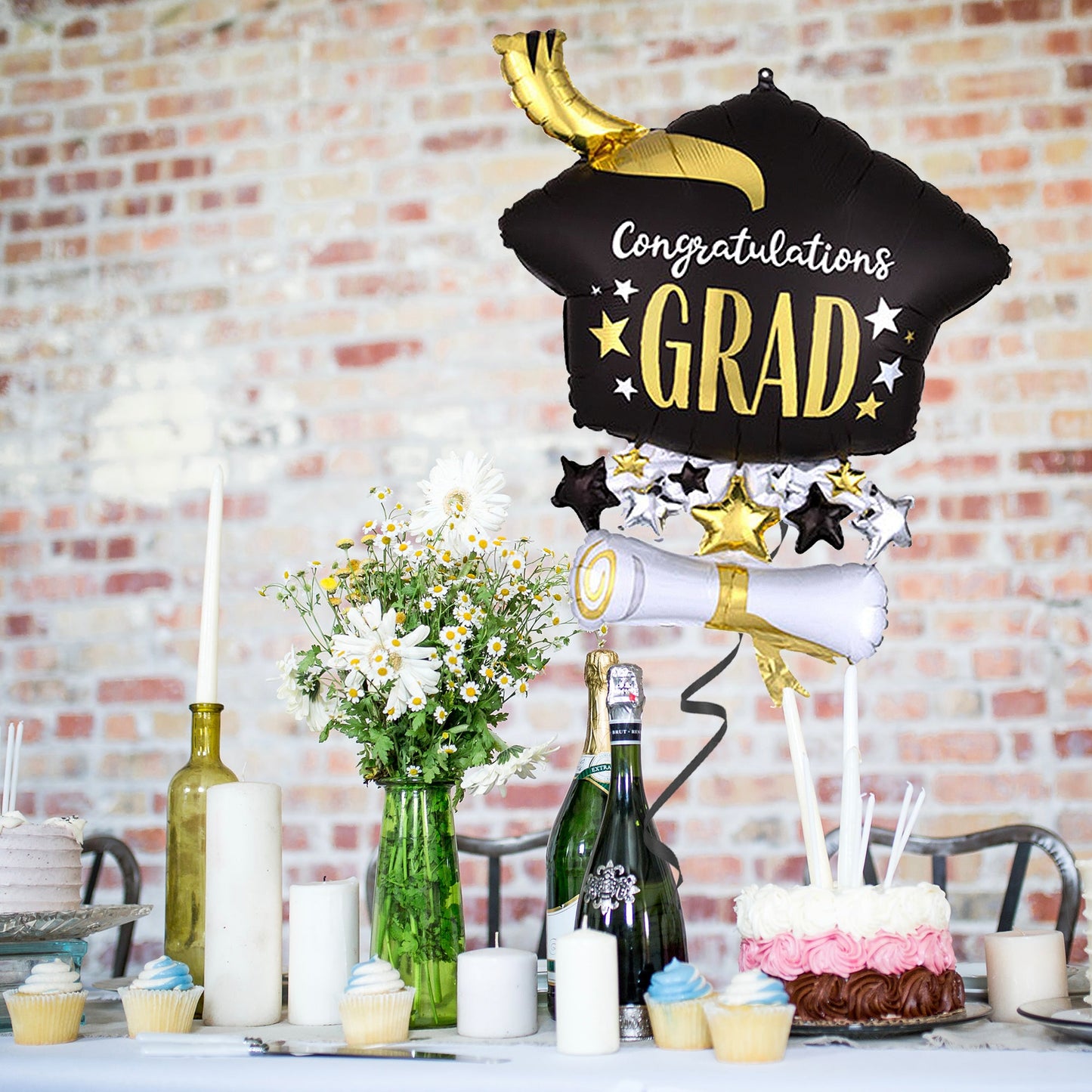 Congratulations Grad Graduation Cap & Diploma Balloon 35" - Ellie's Party Supply