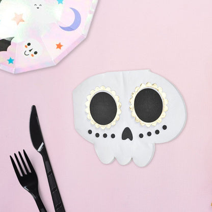 Cute Halloween Skull Napkins (Set of 20) - Ellie's Party Supply