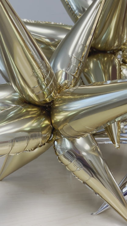 Silver Starburst Cluster Balloon (40 Inches)