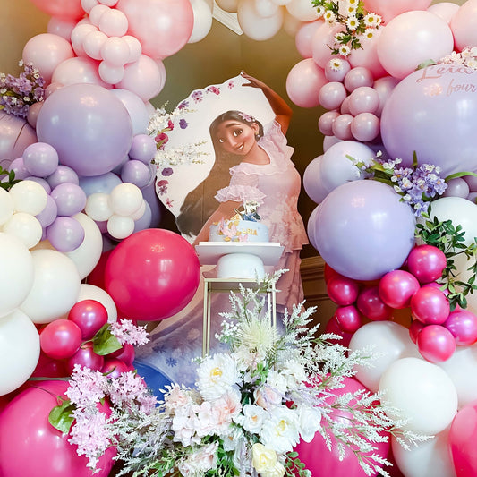 Encanto Birthday Balloon Arch - Pink, Purple, & White Balloon Garland Kit - Ellie's Party Supply