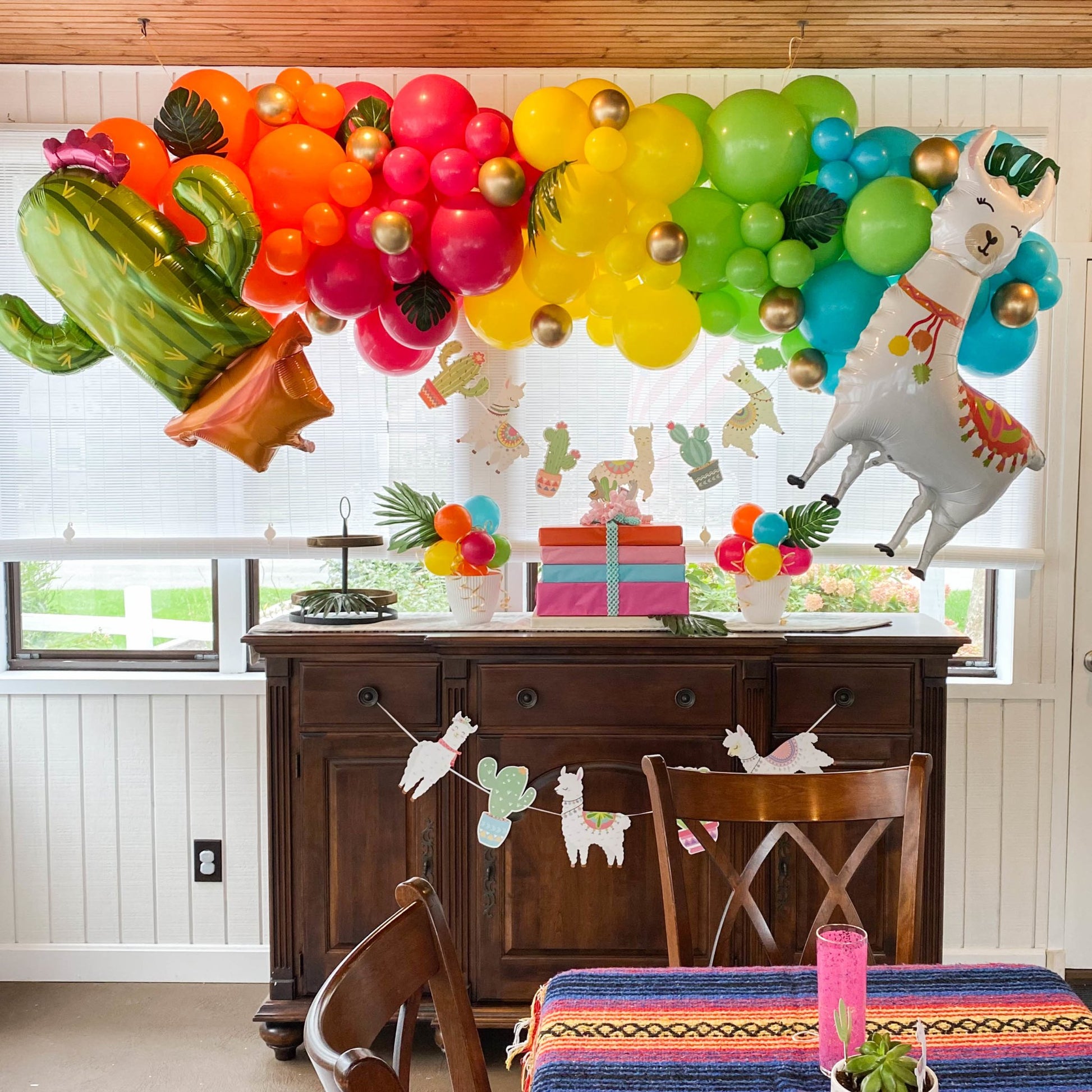 Fiesta Balloon Arch - Tropical Neon Balloon Garland Kit - Ellie's Party Supply