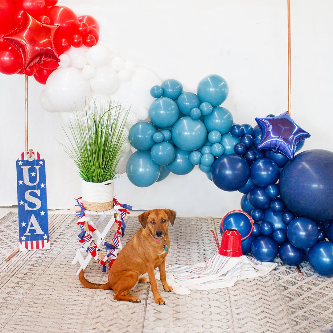 Firework Red, White, & Blue Patriotic Star Balloons (3-Pack) - Ellie's Party Supply