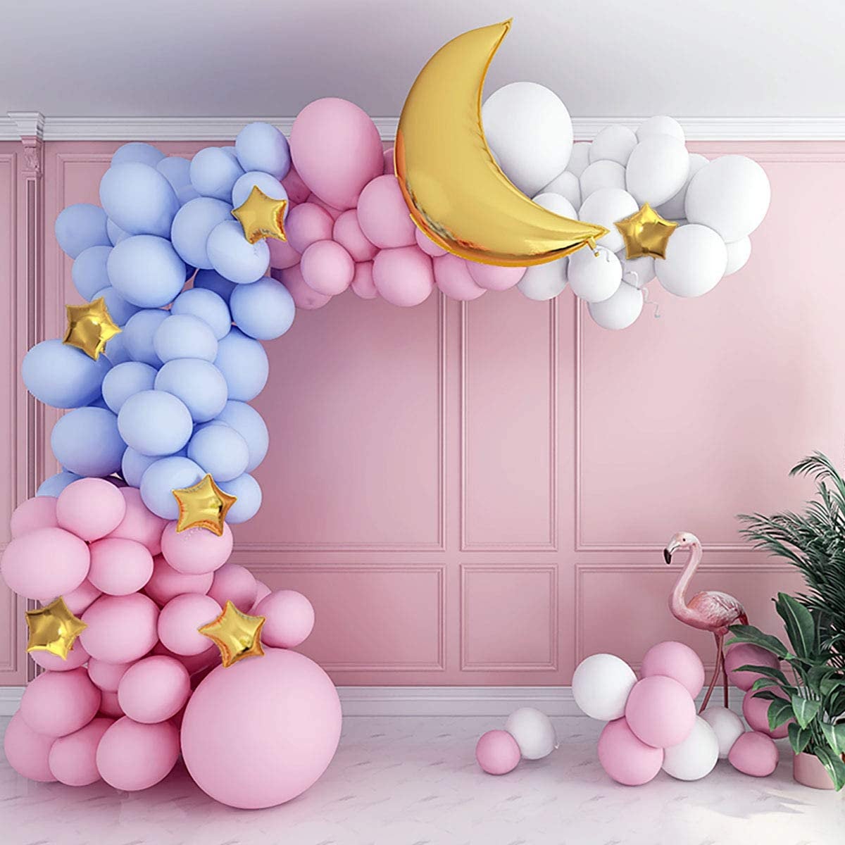 Pastel Pink Balloon Garland, Gender Reveal Balloon Decor