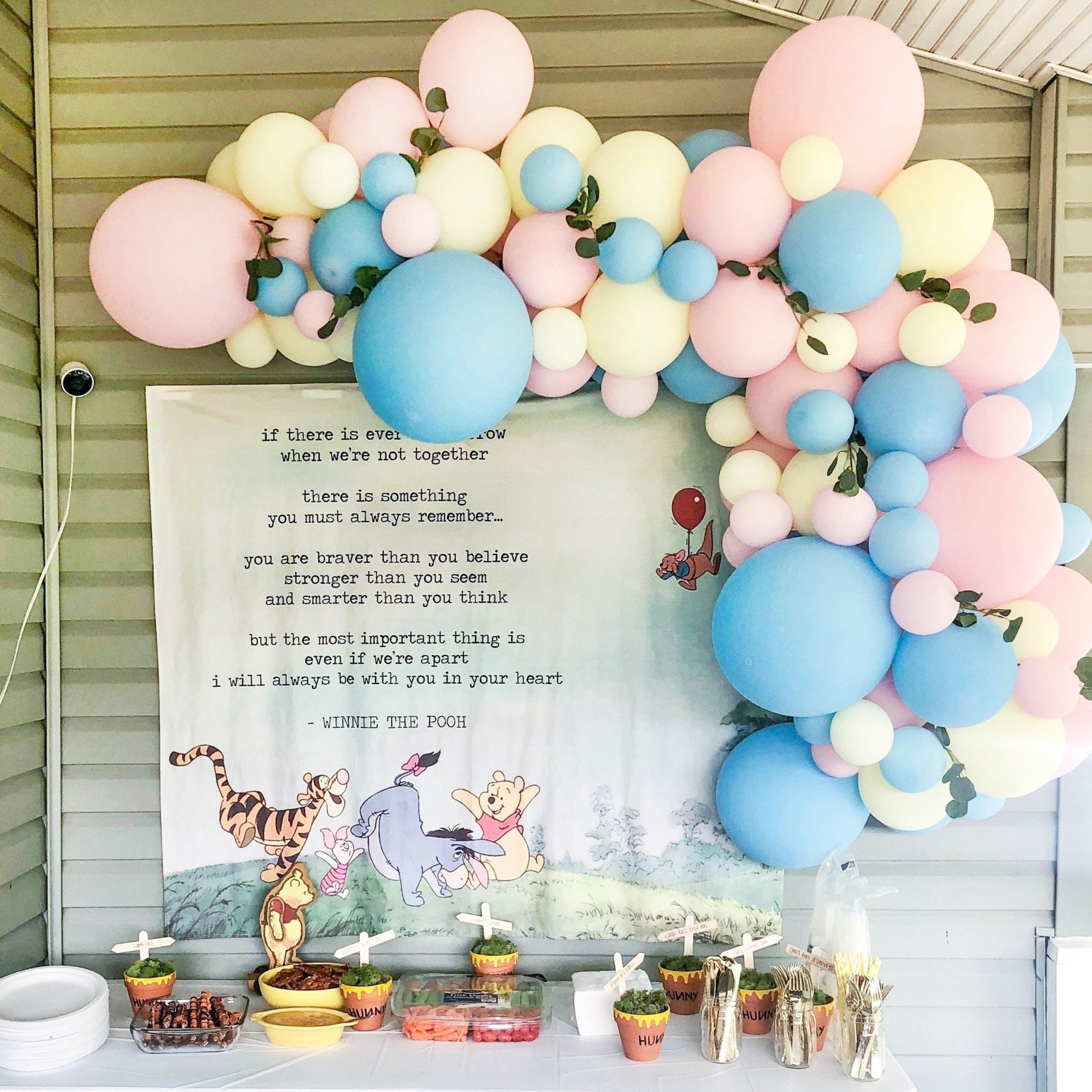 Gender Reveal Classic Pooh Balloon Arch - Balloon Garland Kit - Ellie's Party Supply