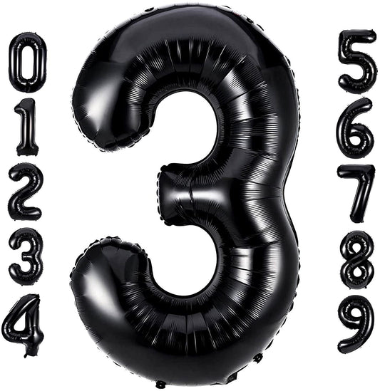Giant Black Mylar Foil Number Balloons (42 Inches) - Ellie's Party Supply