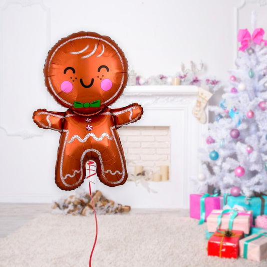 Giant Cute Gingerbread Man Christmas Balloon (31 Inches) - Ellie's Party Supply