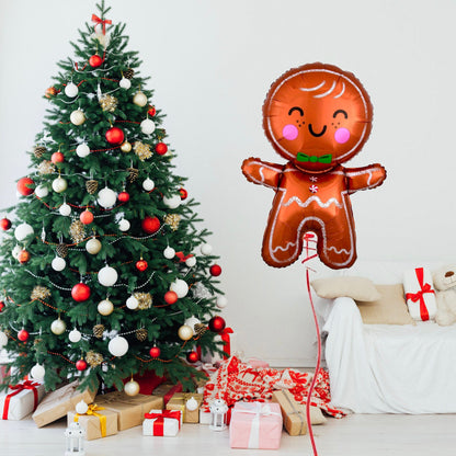 Giant Cute Gingerbread Man Christmas Balloon (31 Inches) - Ellie's Party Supply