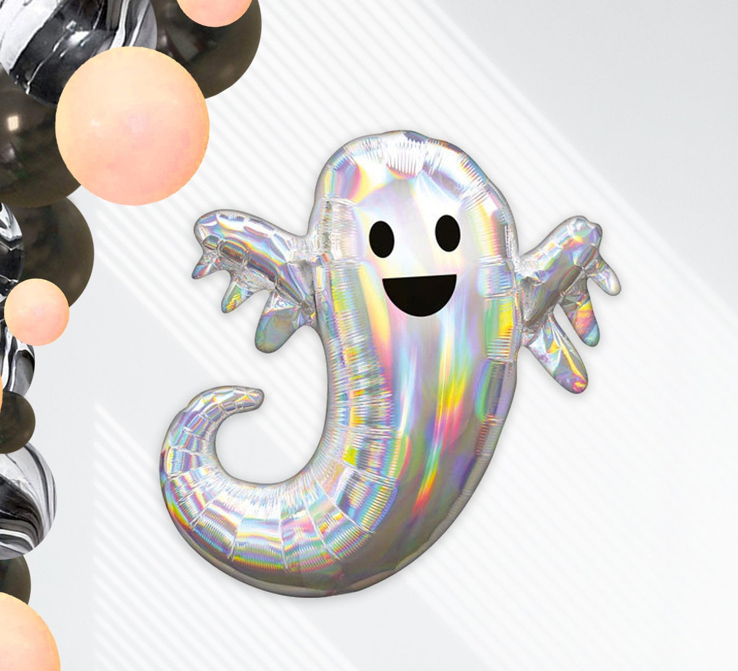 Giant Cute Holographic Ghost (28 Inches) - Halloween Party Balloon - Ellie's Party Supply