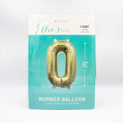 Giant Gold Mylar Foil Number Balloons (32 Inches) - Ellie's Party Supply