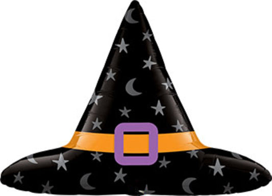 Giant Halloween Moon & Stars Witch Hat Balloon (40 Inches) - Ellie's Party Supply