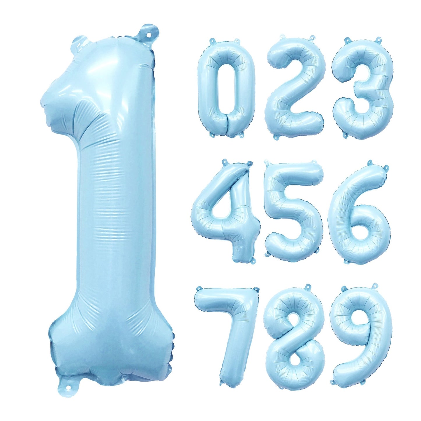 Giant Pastel Blue Mylar Foil Number Balloons (32 Inches) - Ellie's Party Supply