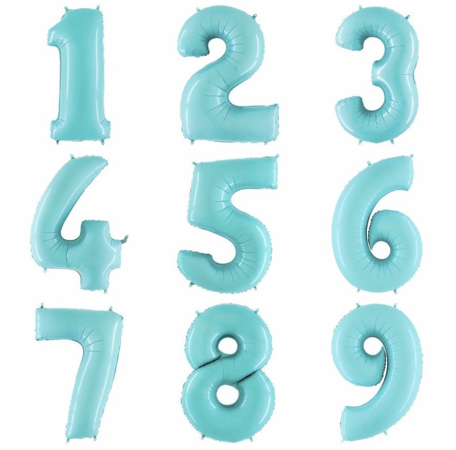 Giant Pastel Blue Mylar Foil Number Balloons (40 Inches) - Ellie's Party Supply