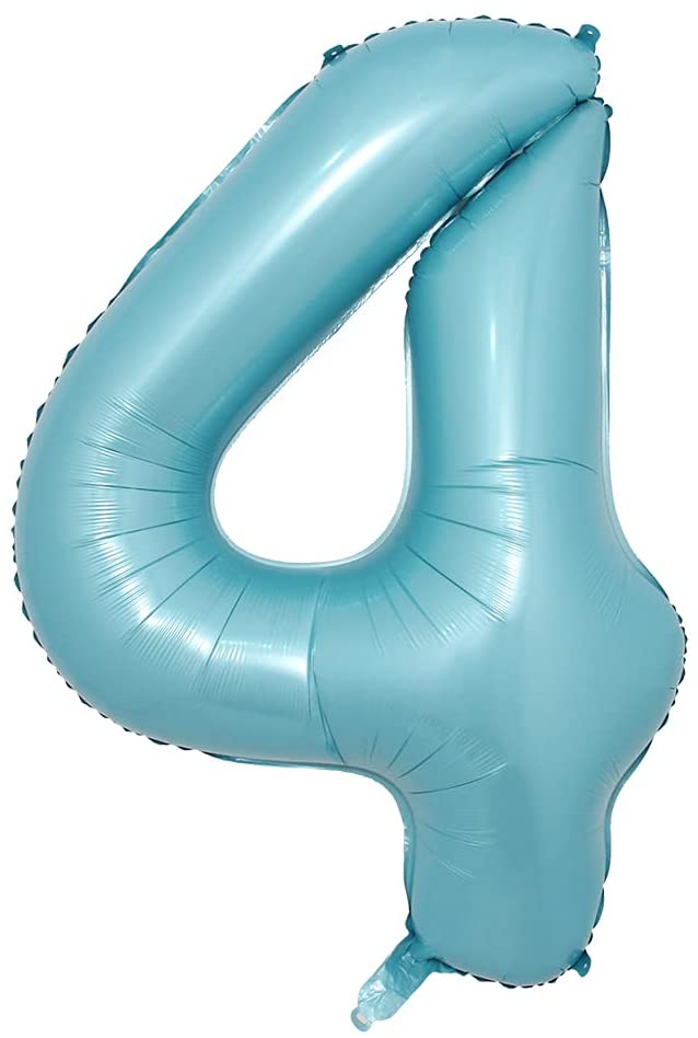 Giant Pastel Blue Mylar Foil Number Balloons (40 Inches) - Ellie's Party Supply