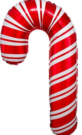 Giant Red and White Candy Cane Christmas Balloon (37 Inches) - Ellie's Party Supply