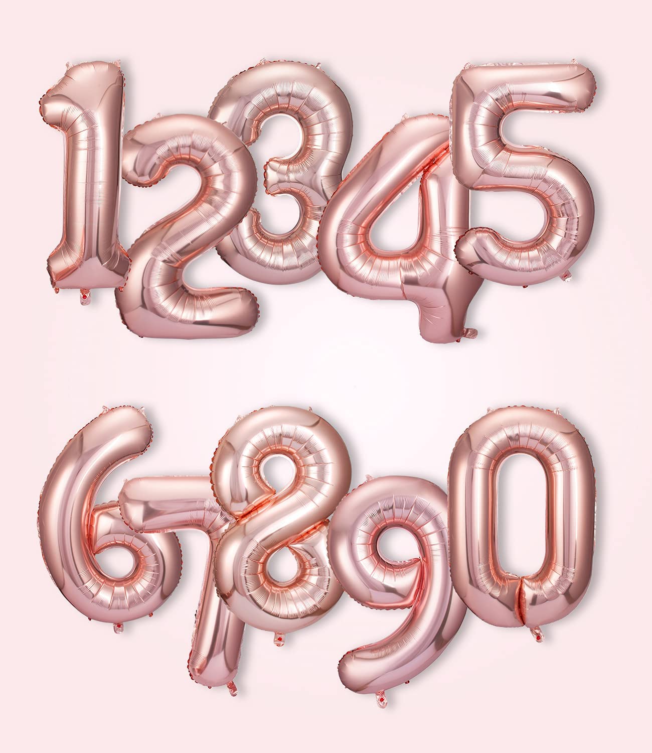 Giant Rose Gold Mylar Foil Number Balloons (34 Inches) - Ellie's Party Supply