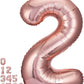 Giant Rose Gold Mylar Foil Number Balloons (34 Inches) - Ellie's Party Supply