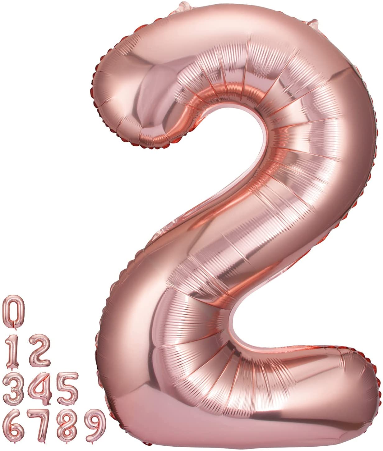 Giant Rose Gold Mylar Foil Number Balloons (34 Inches) - Ellie's Party Supply