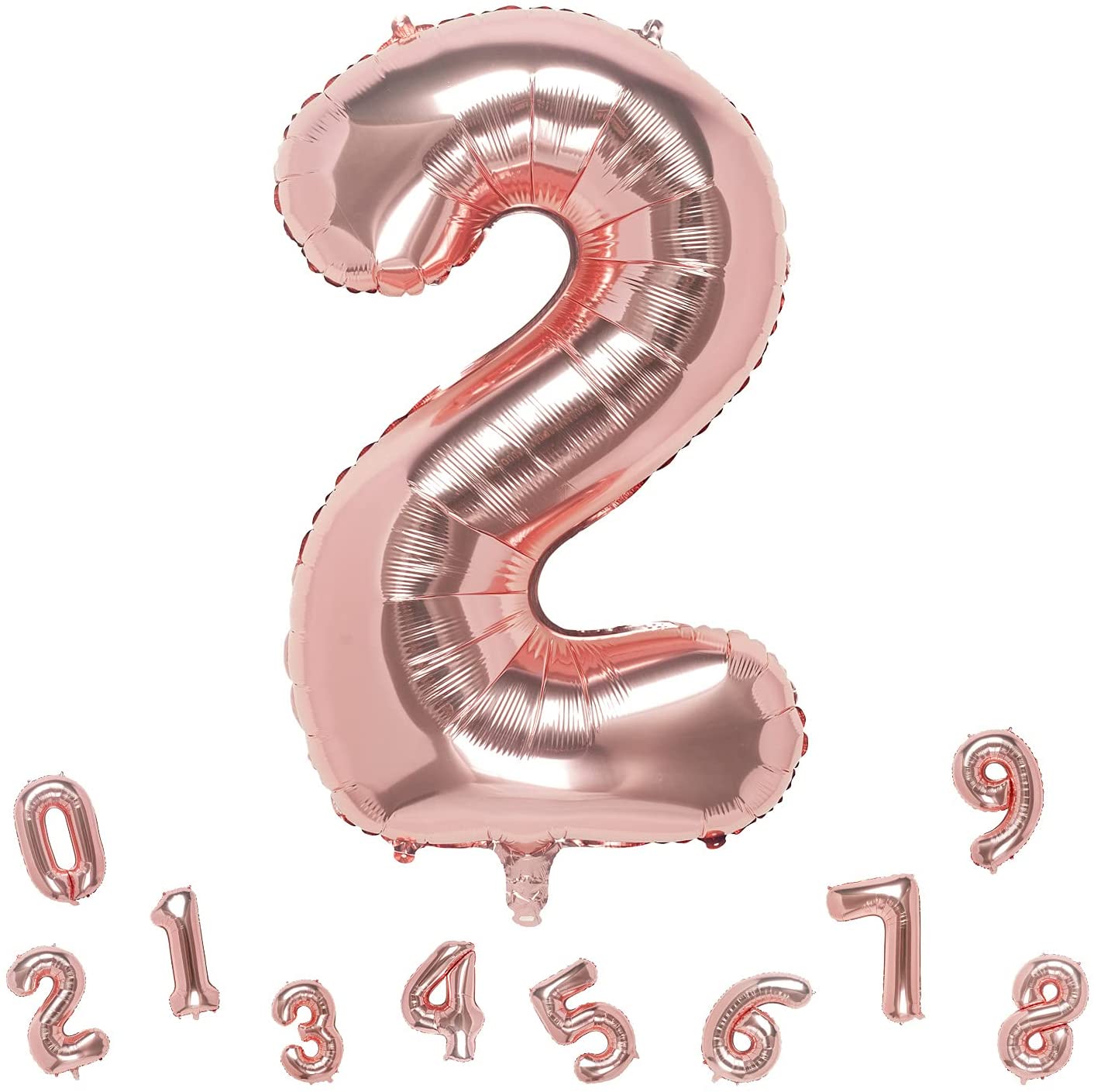 Giant Rose Gold Mylar Foil Number Balloons (34 Inches) - Ellie's Party Supply