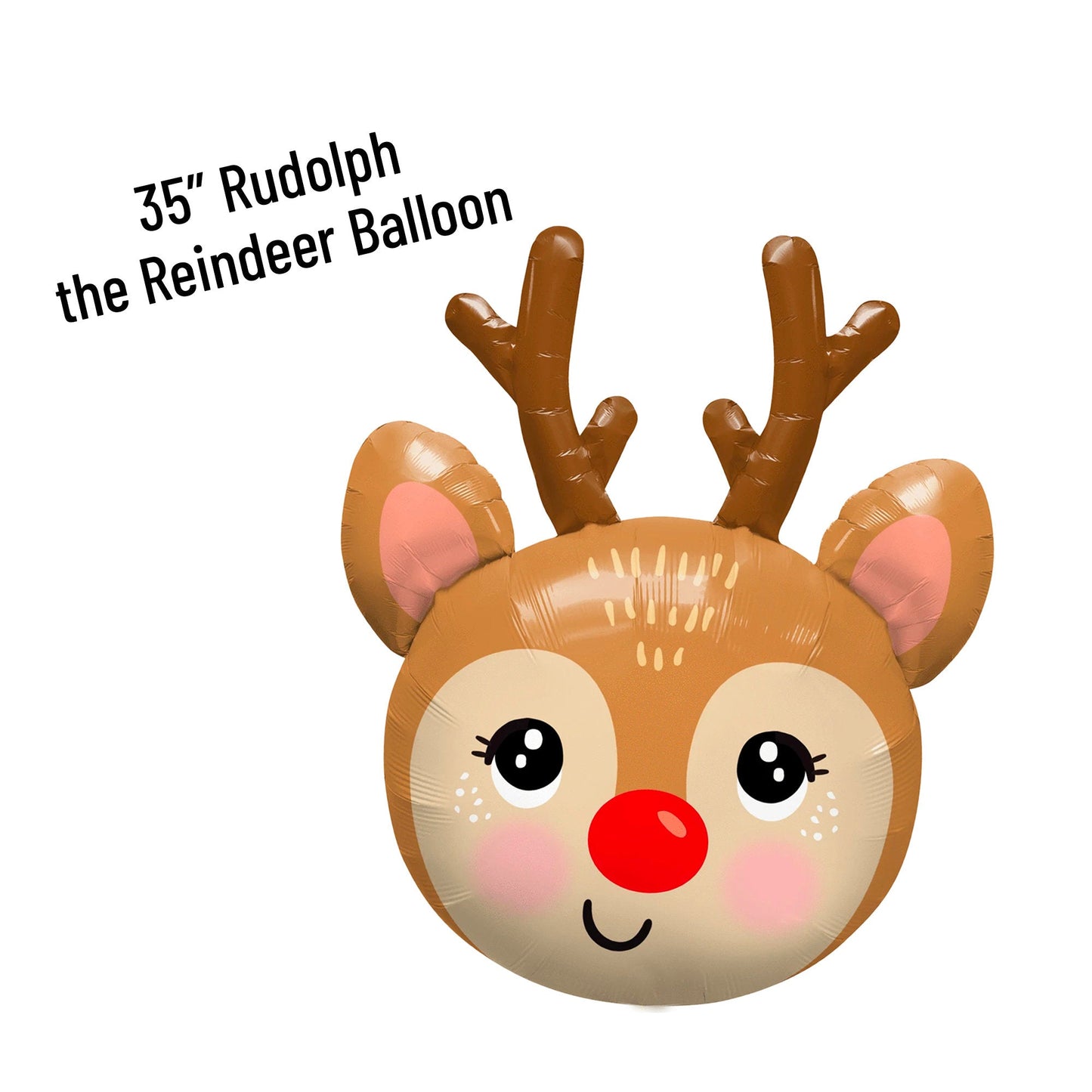 Giant Rudolph the Red Nosed Reindeer Christmas Balloon (35-Inches) - Ellie's Party Supply