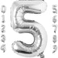 Giant Silver Mylar Foil Number Balloons (34 Inches) - Ellie's Party Supply