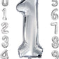 Giant Silver Mylar Foil Number Balloons (34 Inches) - Ellie's Party Supply