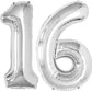 Giant Silver Mylar Foil Number Balloons (34 Inches) - Ellie's Party Supply