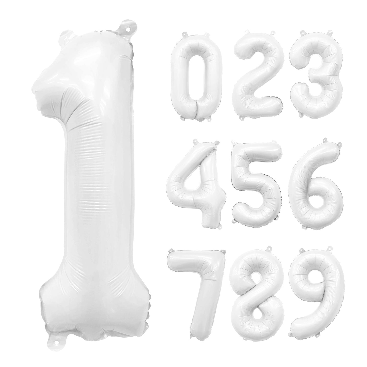 Giant 32 inch white foil mylar number balloon for birthday graduation anniversary modern party decor