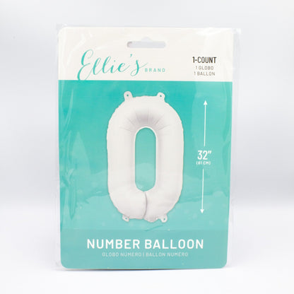 Giant White Mylar Foil Number Balloons (32 Inches) - Ellie's Party Supply