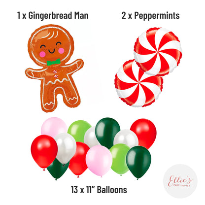 Gingerbread Man Balloon Bouquet Kit - Ellie's Party Supply