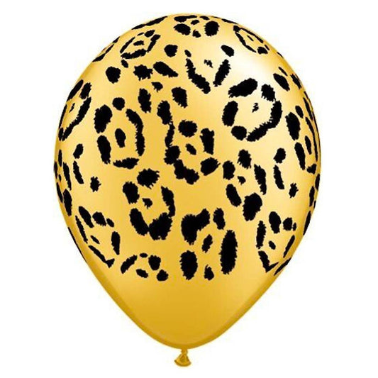 Gold Leopard Print Latex Balloons (10 Pack) - Ellie's Party Supply