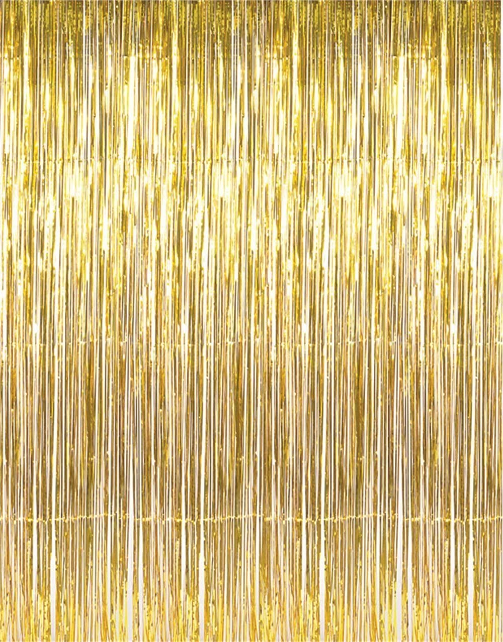 Gold Metallic Fringe Tinsel Curtain Backdrop - Ellie's Party Supply
