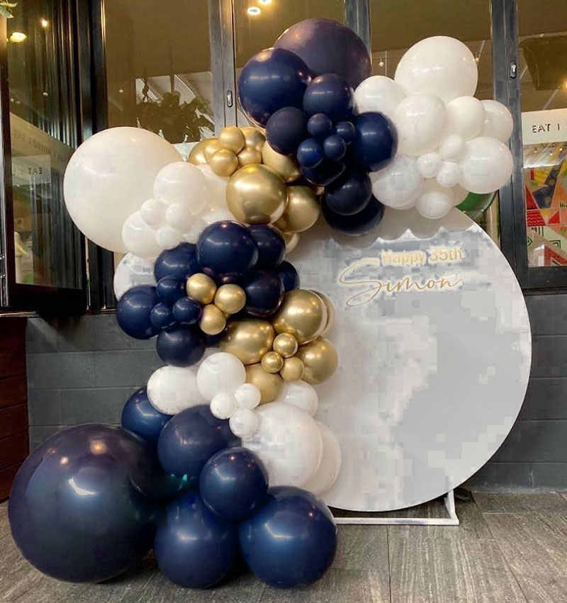 Graduation Balloon Arch - Navy and Gold Balloon Garland Kit - Ellie's Party Supply