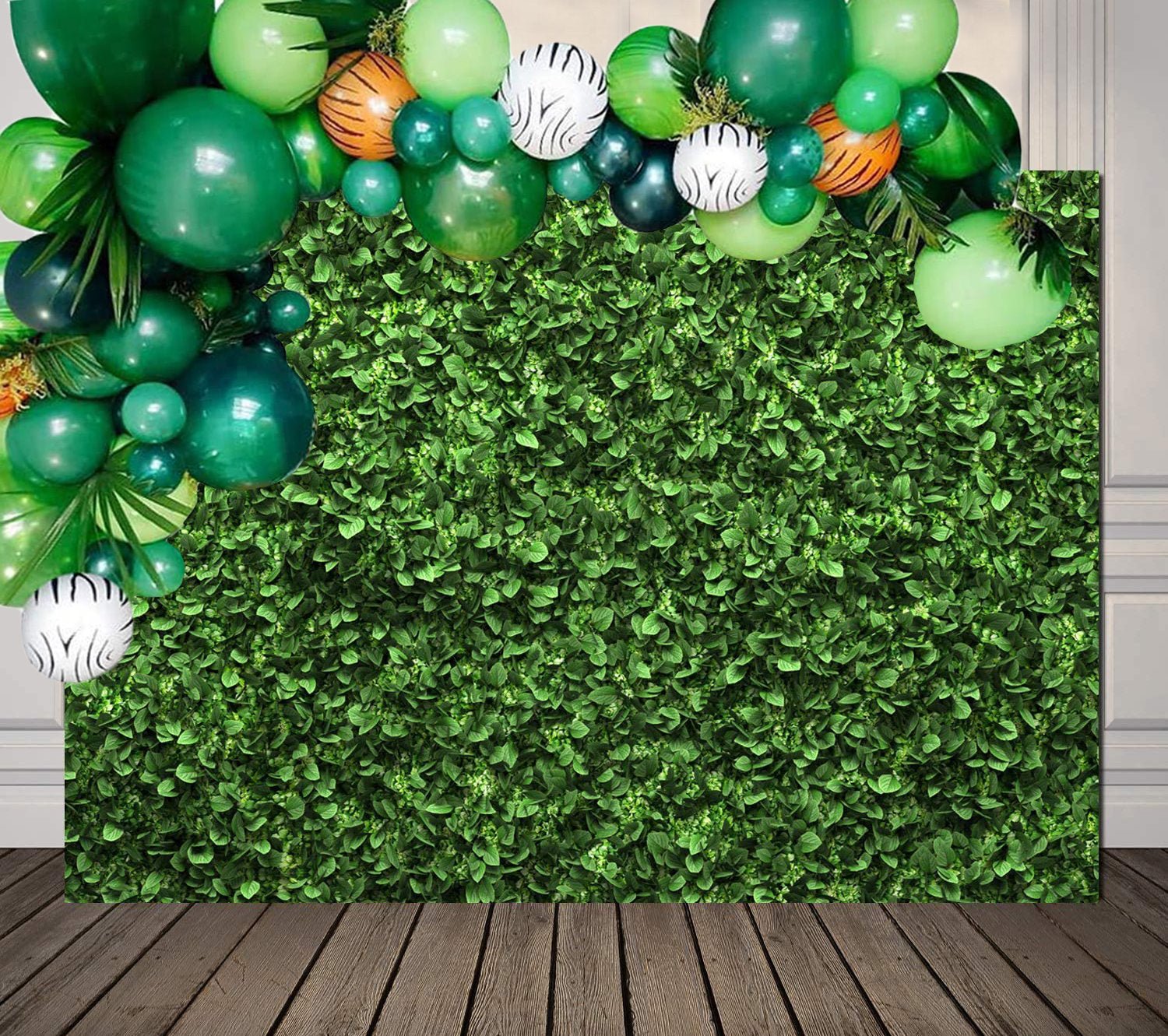 Greenery Print Boxwood Backdrop (5x7 Feet) - Ellie's Party Supply