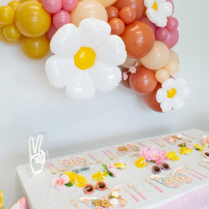 Groovy Balloon Arch - Burnt Orange, Mustard, and Pink Balloon Garland Kit - Ellie's Party Supply