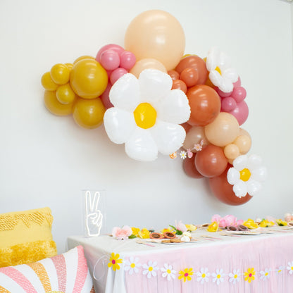 Groovy Balloon Arch - Burnt Orange, Mustard, and Pink Balloon Garland Kit - Ellie's Party Supply