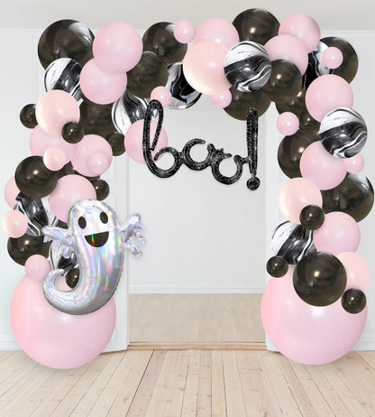 Halloween Balloon Arch - Pink & Black Balloon Garland Kit - Ellie's Party Supply