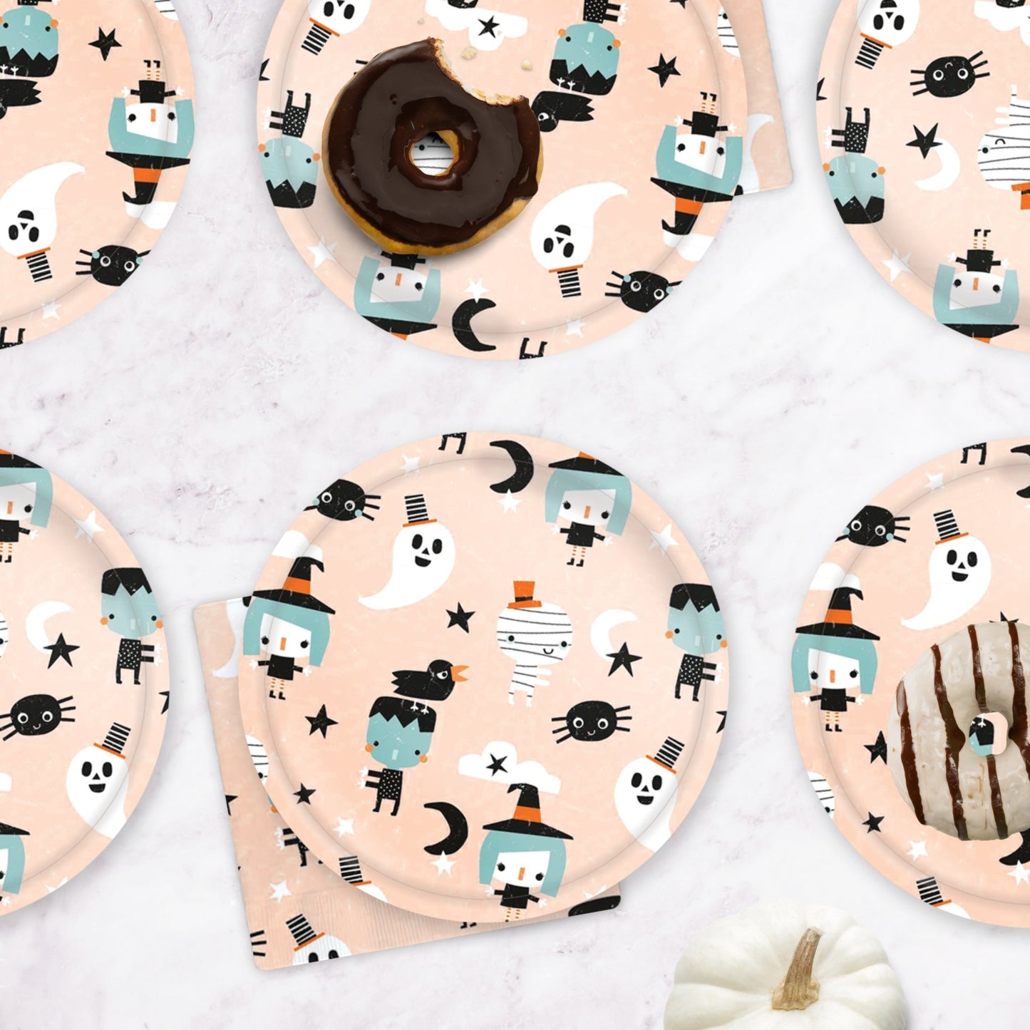 Halloween Friends Icon Paper Plates (Set of 8) - Ellie's Party Supply