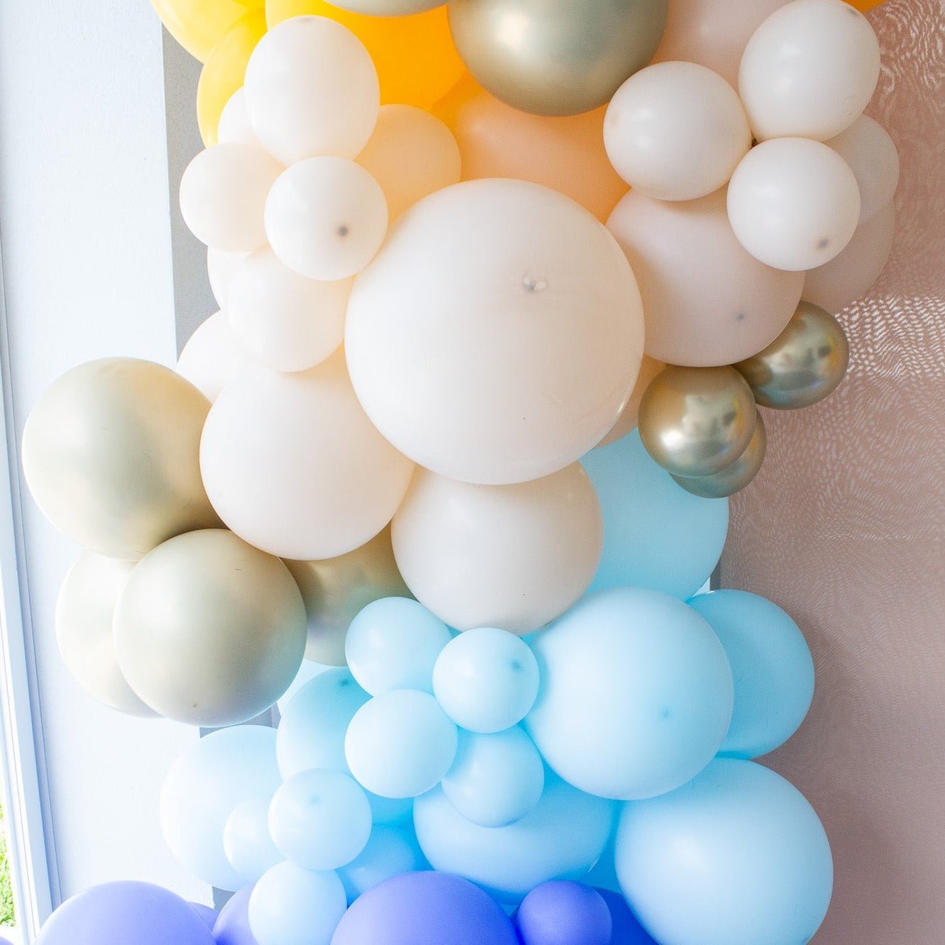 Here Comes the Son Balloon Arch - Blue and Golden Garland Kit - Ellie's Party Supply