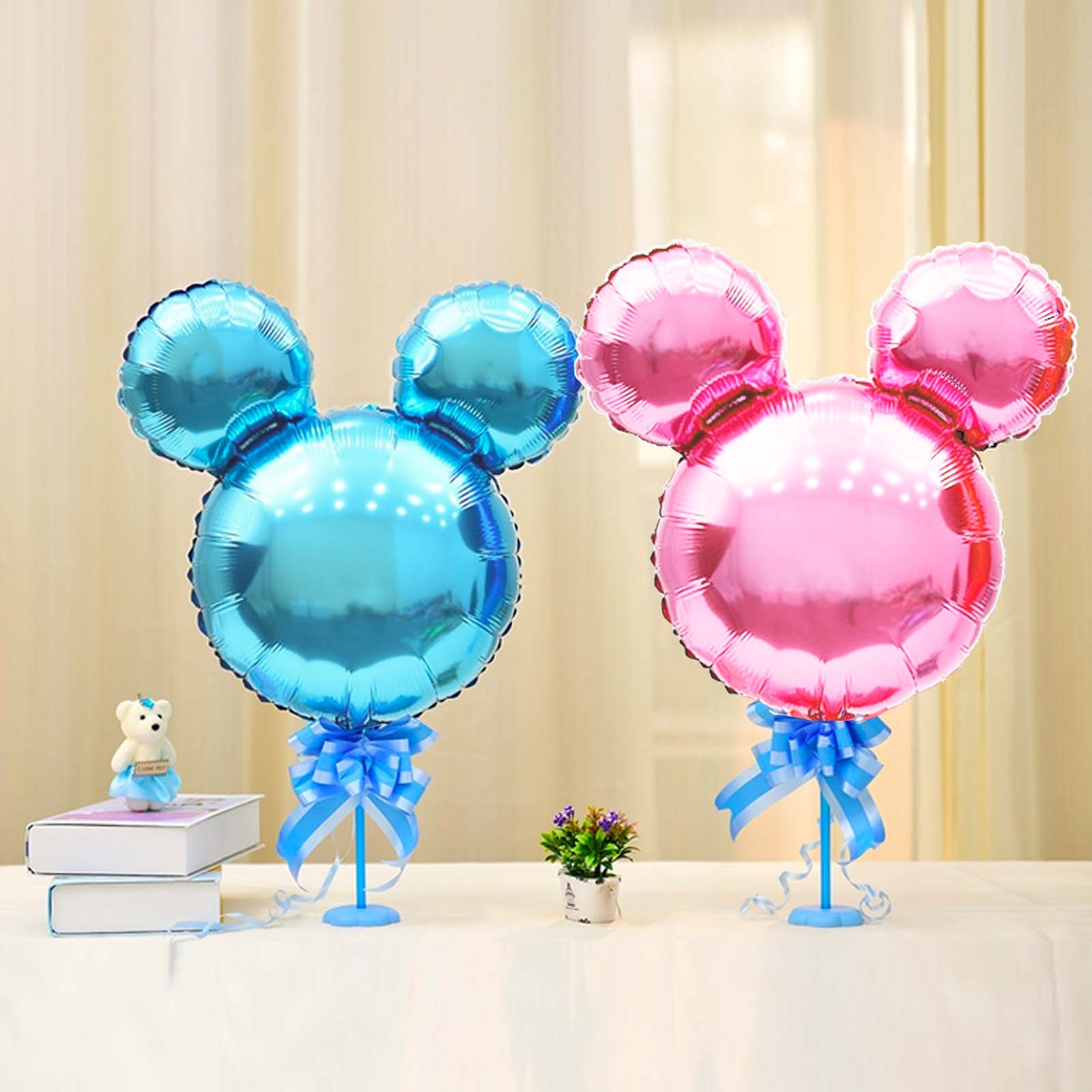 Light Blue Mickey Mouse Head Mylar Foil Balloon (24 Inches) - Ellie's Party Supply