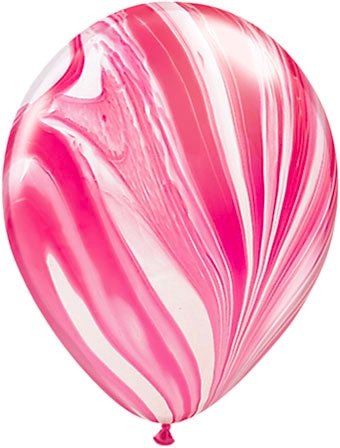 Marble Pink and White Latex Balloons (10 Pack) - Ellie's Party Supply