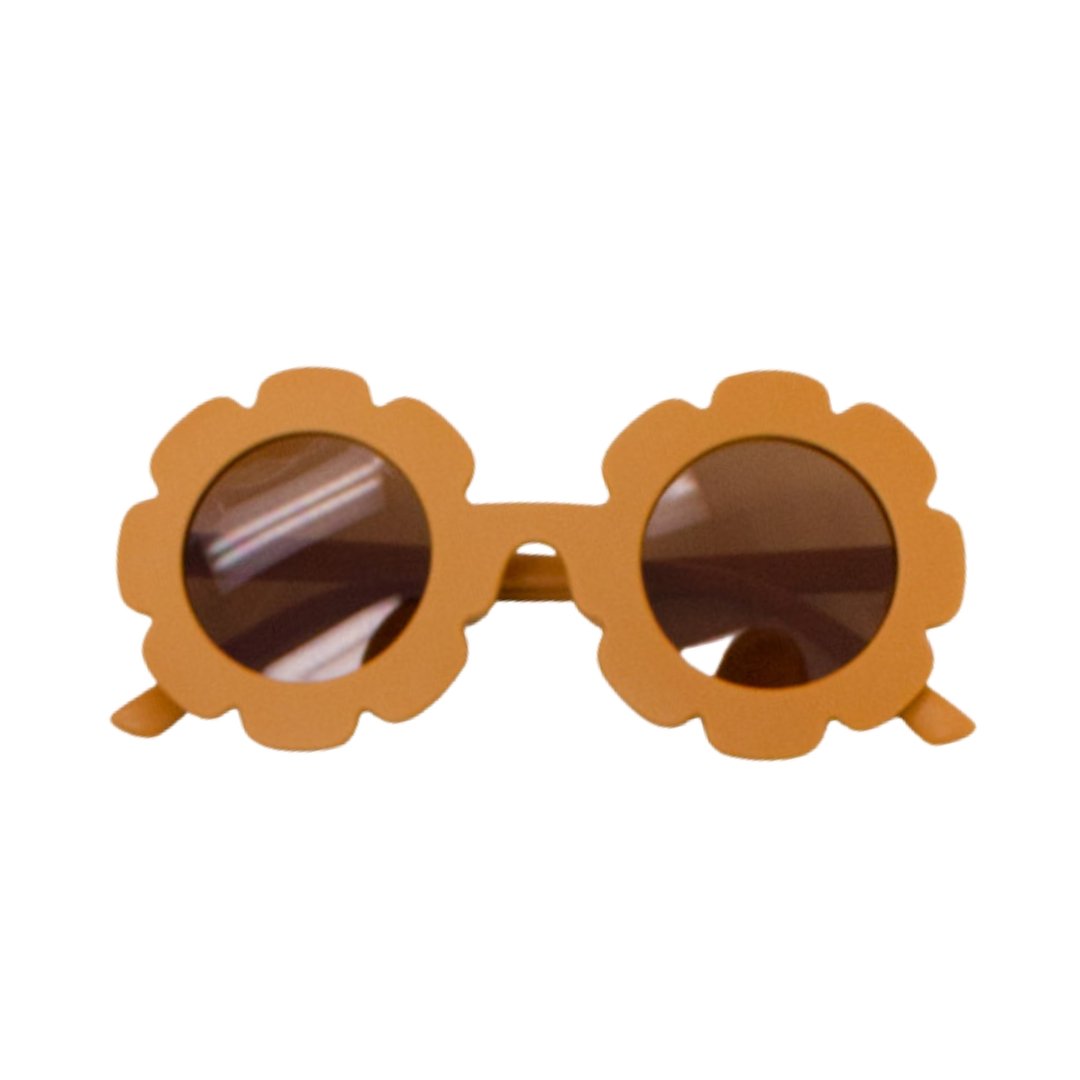 Mustard Yellow Flower Shaped Kids Sunglasses - Ellie's Party Supply