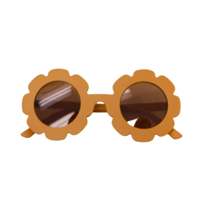 Mustard Yellow Flower Shaped Kids Sunglasses - Ellie's Party Supply