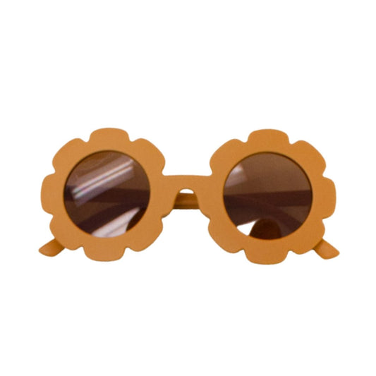 Mustard Yellow Flower Shaped Kids Sunglasses - Ellie's Party Supply