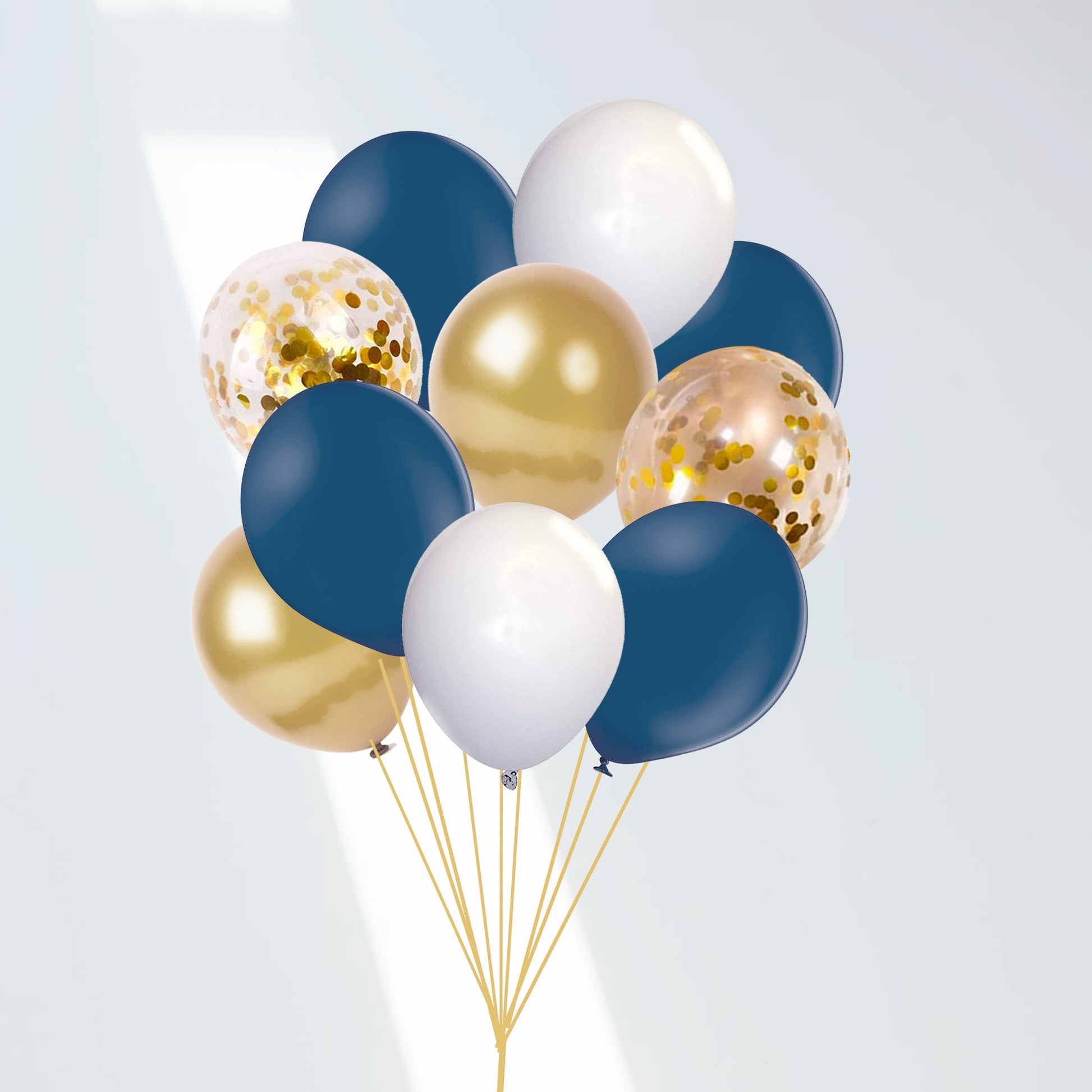 Navy and Gold Graduation 2023 Balloon Bouquet - Ellie's Party Supply