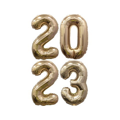 NYE 2023 Giant Gold Mylar Foil Number Balloons (32 Inches) - Ellie's Party Supply