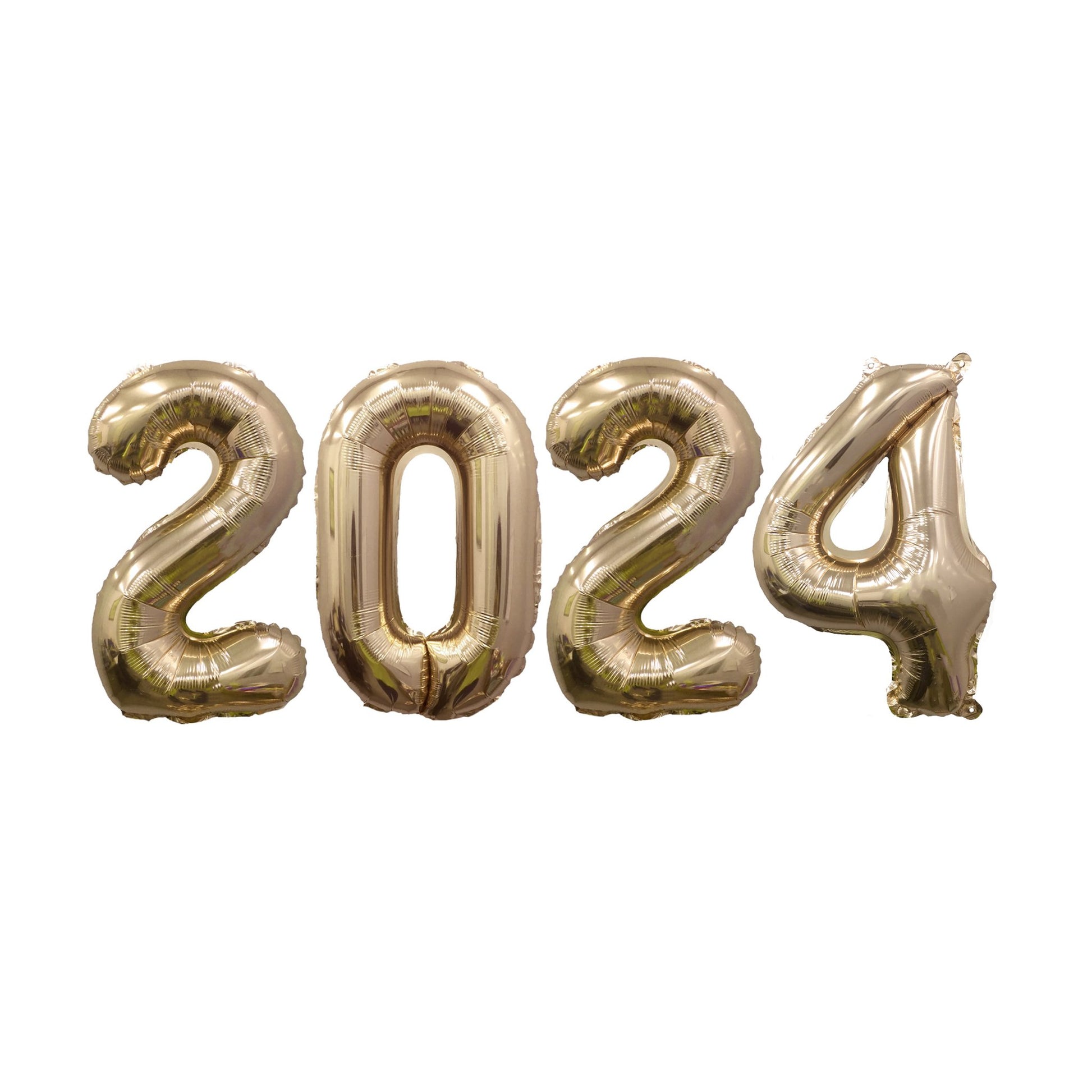 NYE 2024 Giant Gold Mylar Foil Number Balloons 4 Count, 32 New Year Number  Balloons, Jumbo Number Balloons, NYE Party Balloons 
